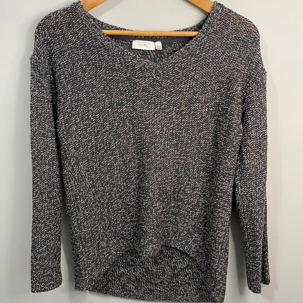 Cloth By RD High/Low Women's Charcoal Loose Knit Sweater Size Medium‎